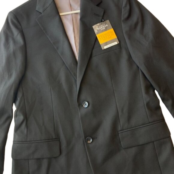 Haggar H26 Premium Stretch Suit Coat Tailored Fit 38R Black Shadow Check NWT - Picture 2 of 13